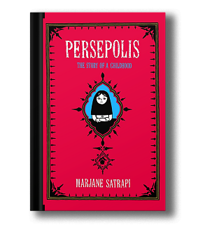 a red book cover with a cartoon on it